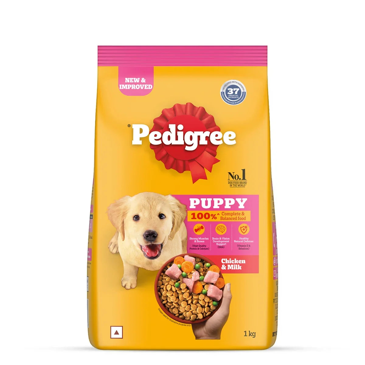Pedigree Chicken & Milk dry dog food for all breed puppies available at Zigly