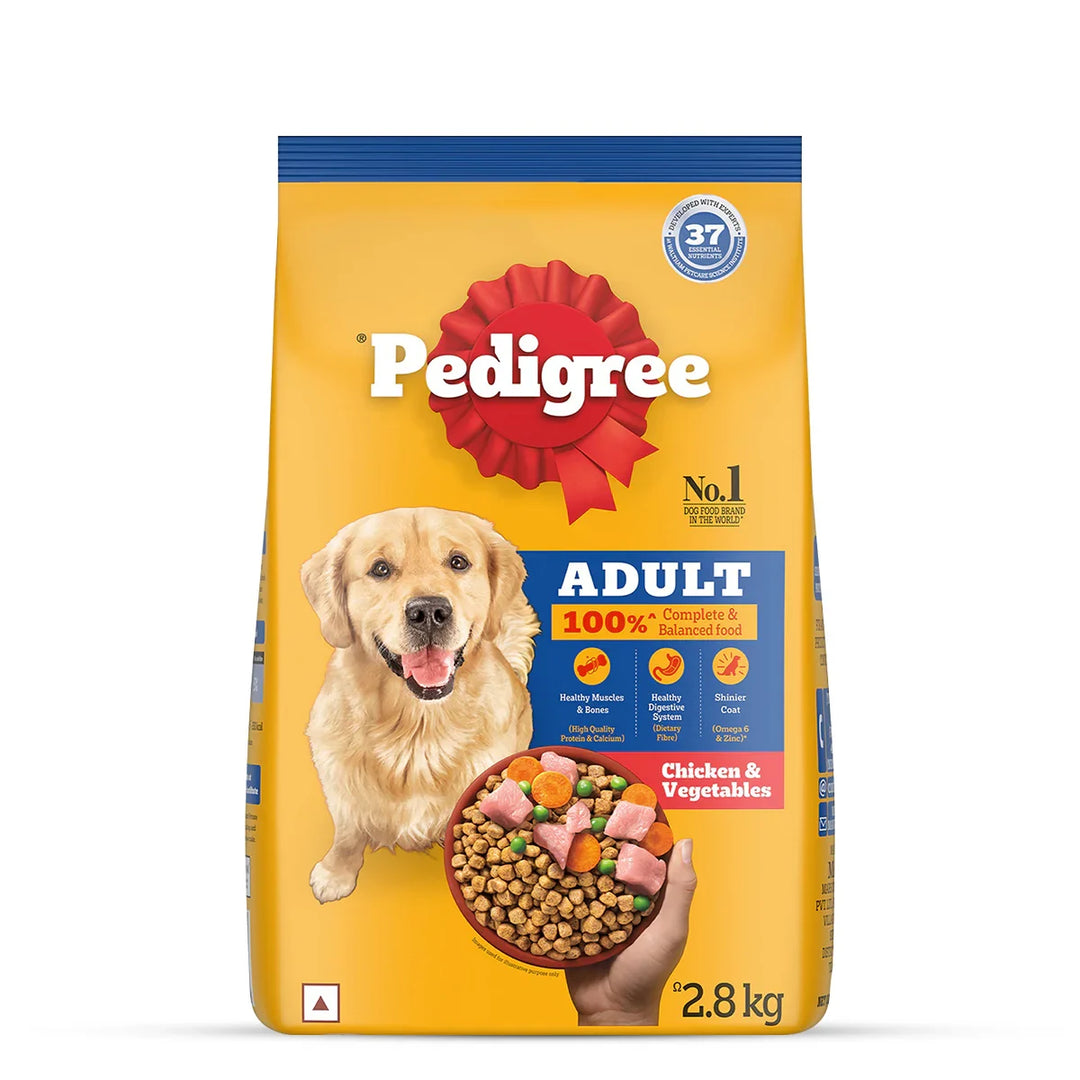 Pedigree Chicken & Vegetables Dry Dog Food - All Breed Adult - Zigly