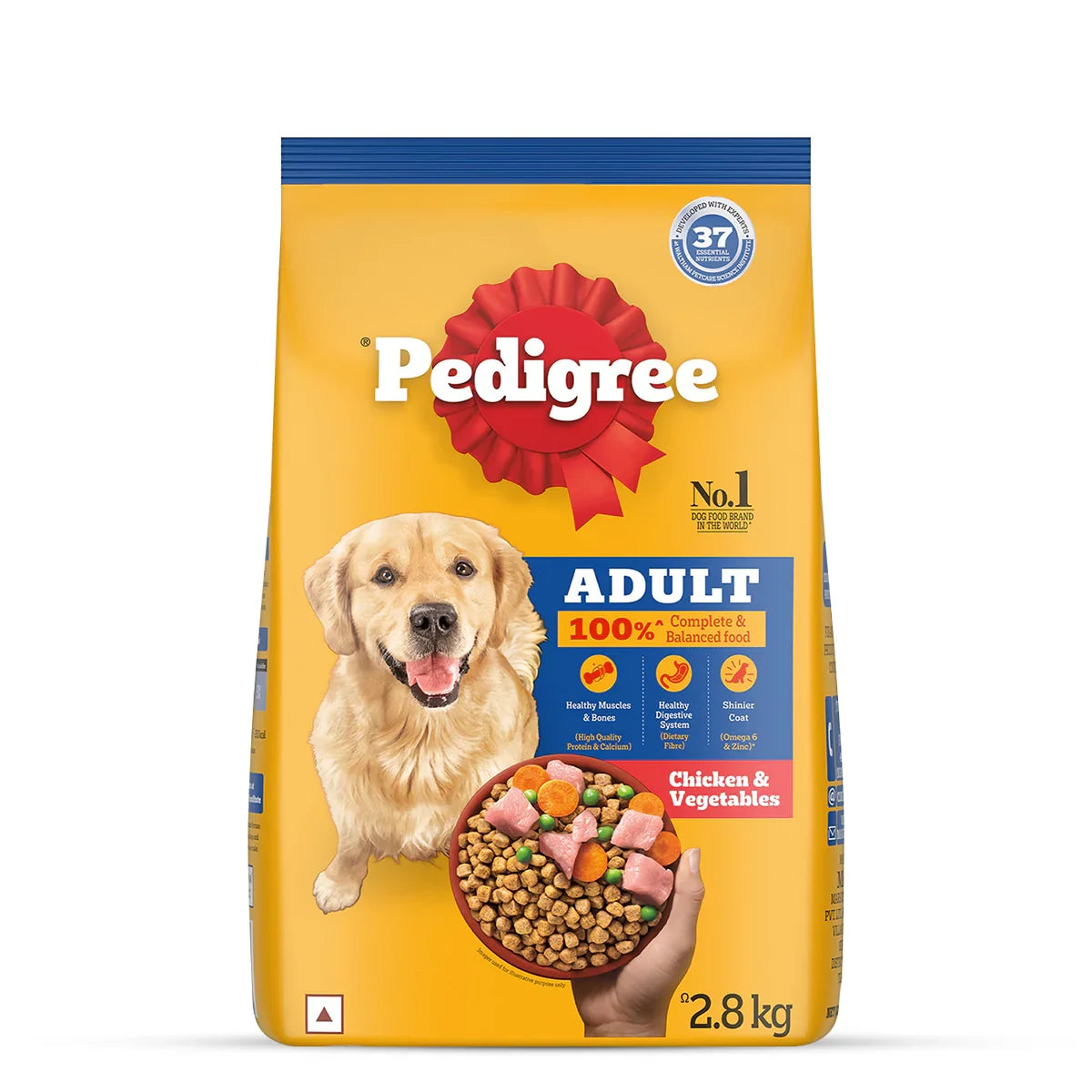 Pedigree Chicken & Vegetables Dry Dog Food - All Breed Adult - Zigly