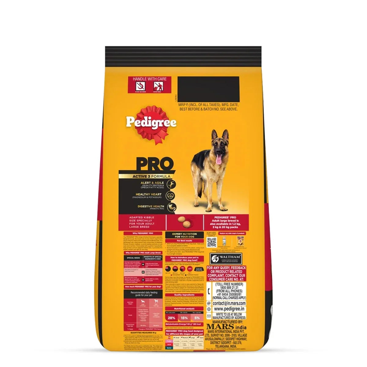 Pedigree Adult PRO Expert Nutrition Active - Large Breed - Dry Dog Food - 10kg - Zigly