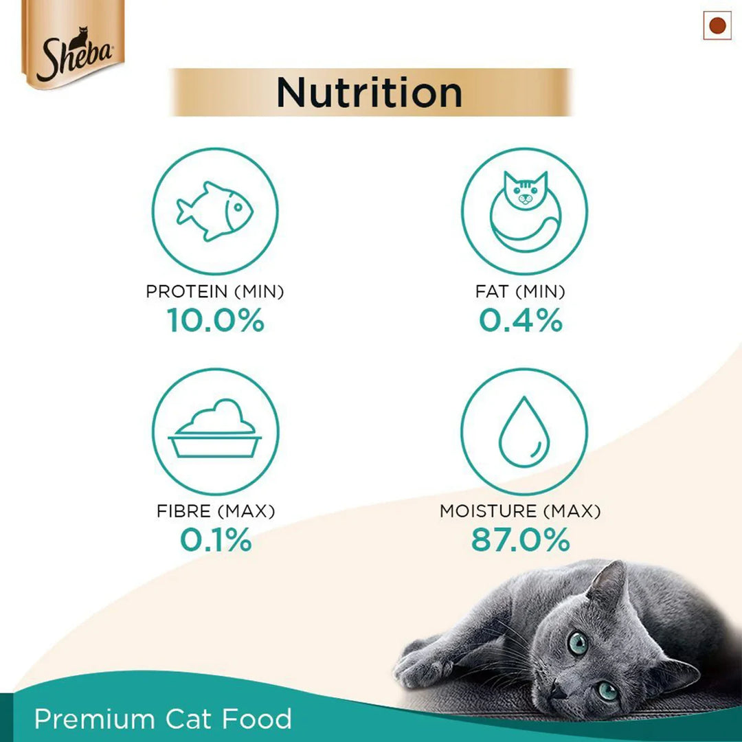 Sheba Rich Fish with Dry Bonito Flake Premium Wet Cat Food - All Breed Adult - 35g - Zigly
