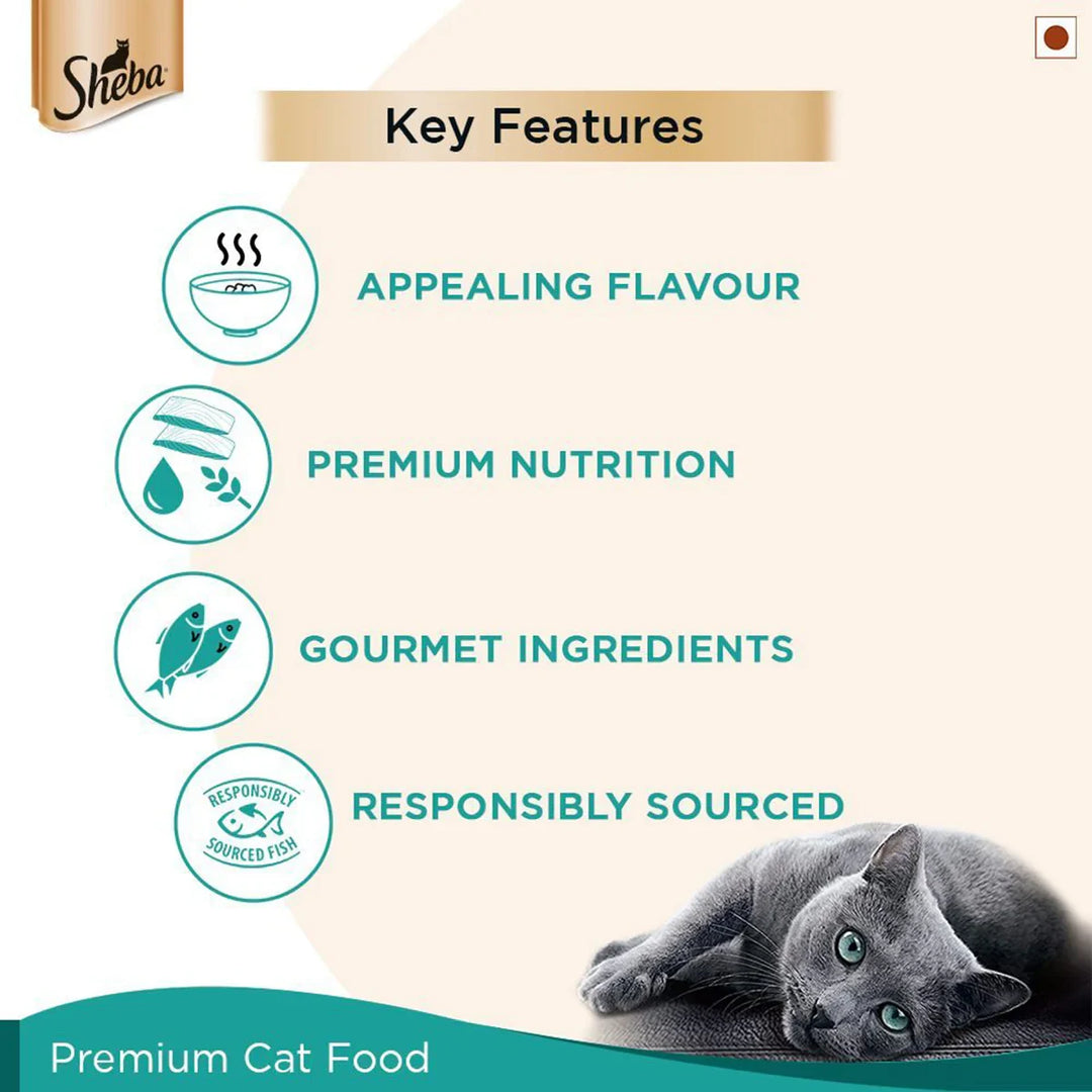 Sheba Rich Fish with Dry Bonito Flake Premium Wet Cat Food - All Breed Adult - 35g - Zigly