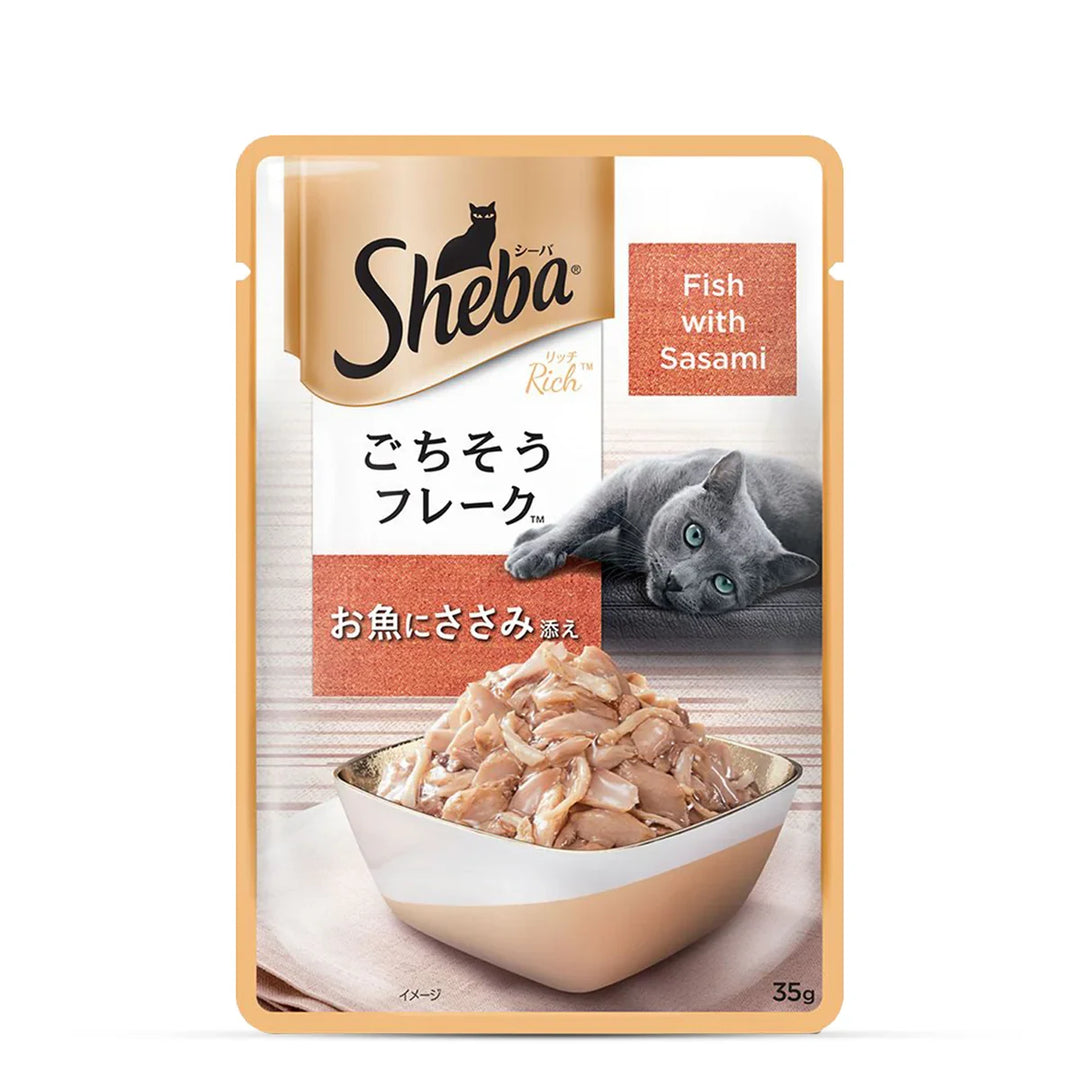 Sheba Rich Fish with Sasami Premium Wet Cat Food - All Breed Adult - 35g - Zigly