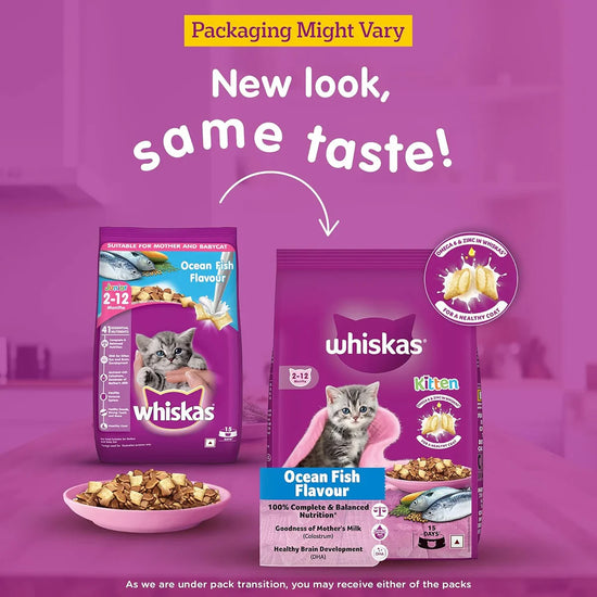 Whiskas Ocean Fish Dry Cat Food - All Breed Kitten (2-12 months) - Zigly