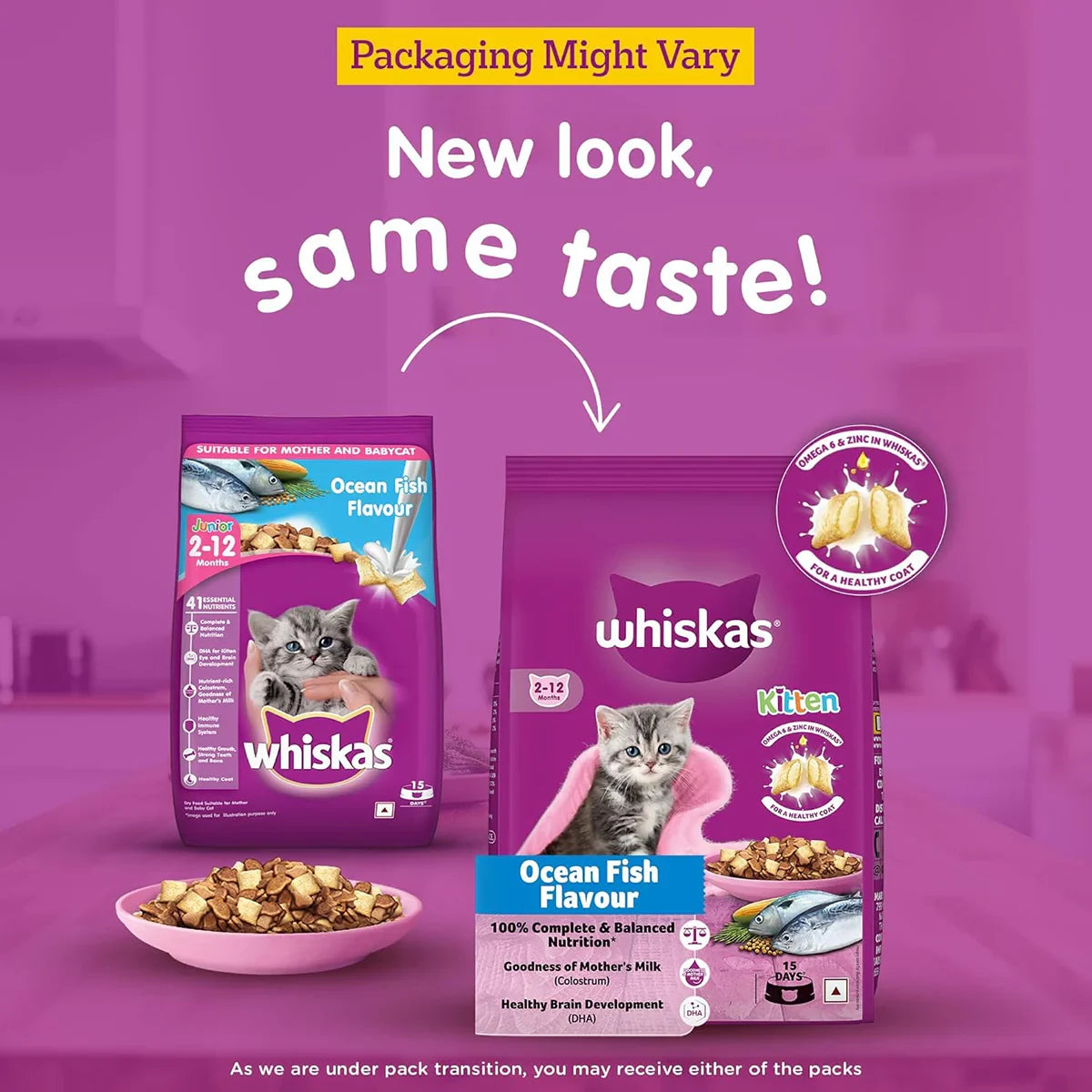 Whiskas Ocean Fish Dry Cat Food - All Breed Kitten (2-12 months) - Zigly