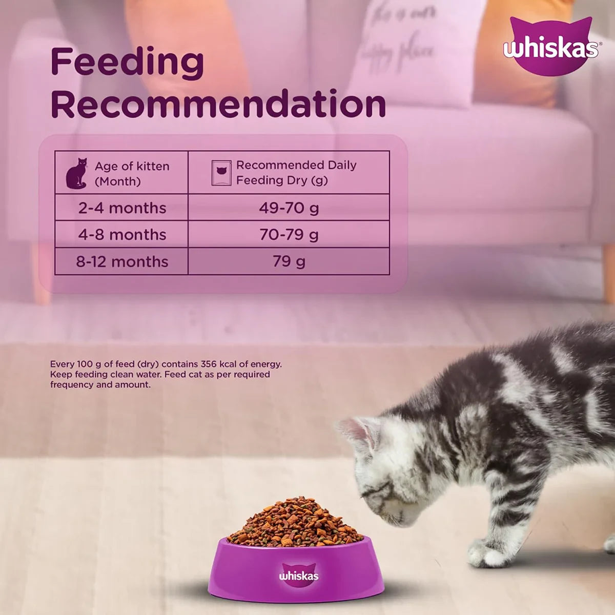 Whiskas Ocean Fish Dry Cat Food - All Breed Kitten (2-12 months) - Zigly
