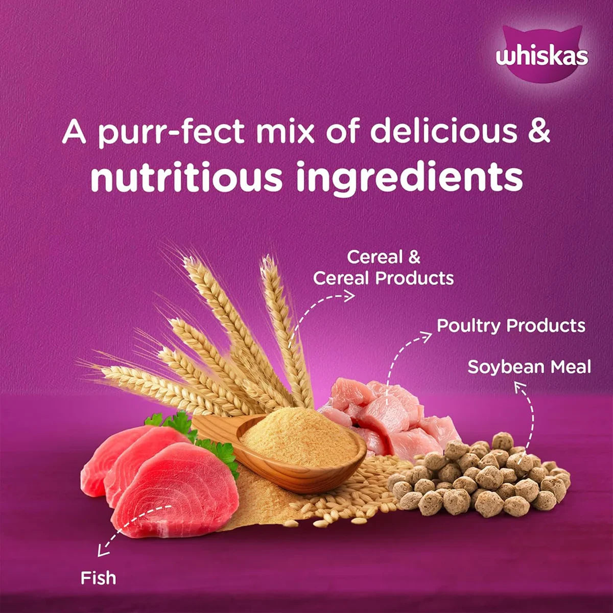 Whiskas Ocean Fish Flavour Dry Cat Food - All Breed Adult (+1 year) - Zigly