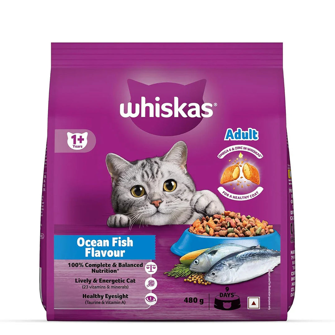 Whiskas Ocean Fish Flavour Dry Cat Food - All Breed Adult (+1 year) - Zigly
