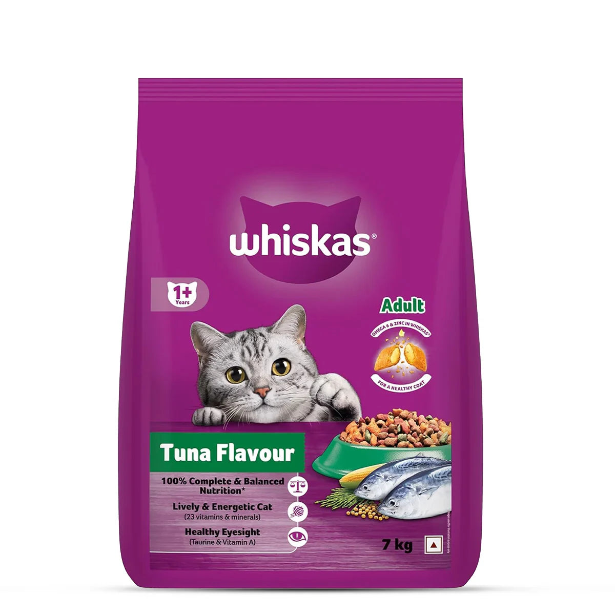 Whiskas Tuna Flavour Dry Cat Food - All Breeds Adult (+1 year) - Zigly