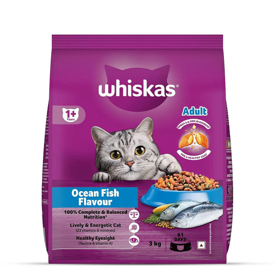 Whiskas Ocean Fish Flavour Dry Cat Food - All Breed Adult (+1 year) - Zigly