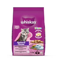 Whiskas Mackerel Dry Cat Food - All Breed Kitten (2-12 months) - Zigly