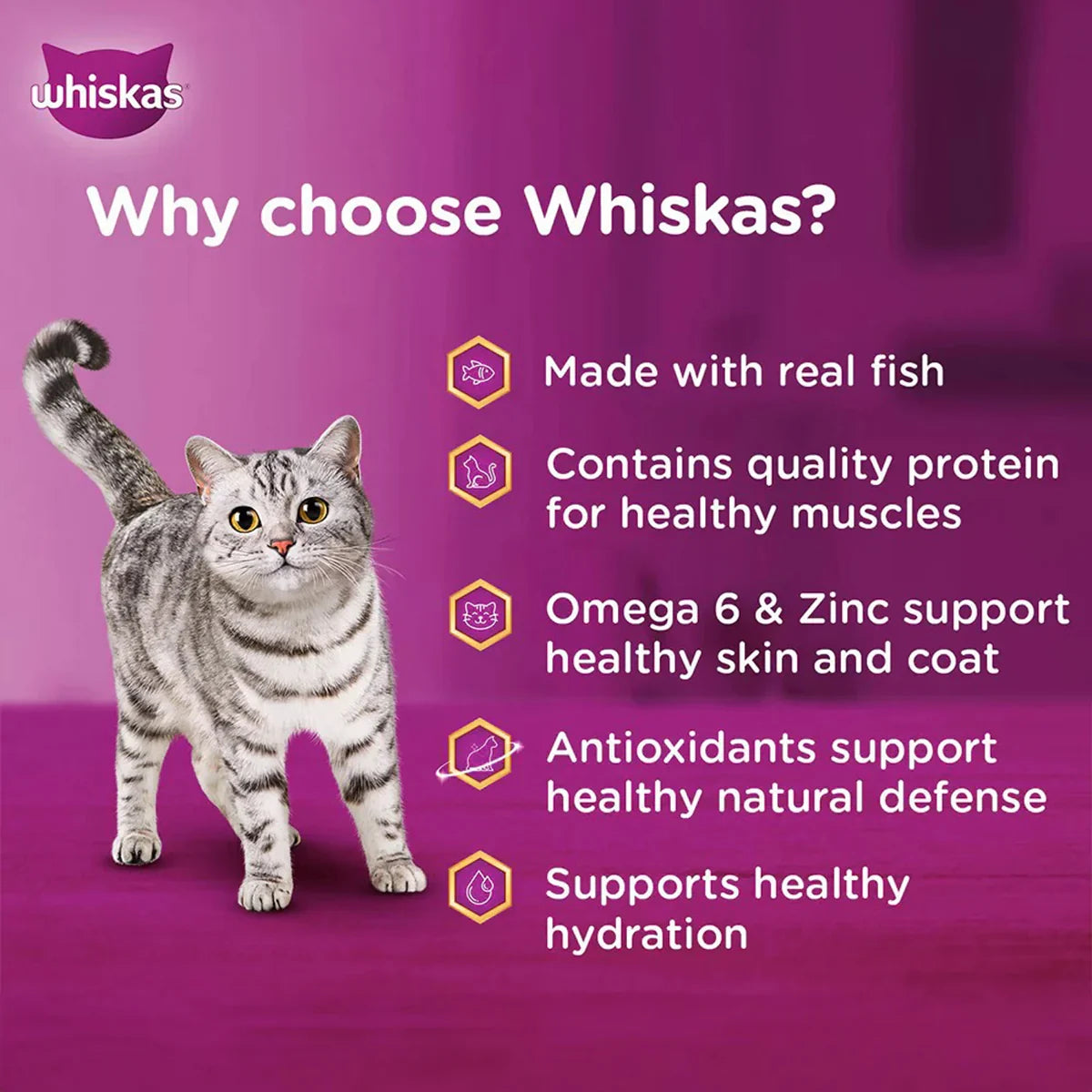 Whiskas Adult Salmon In Gravy Wet Cat Food - 80g - Zigly