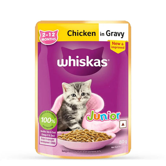 Whiskas Kitten Chicken in Gravy Wet Food - 80g - Zigly