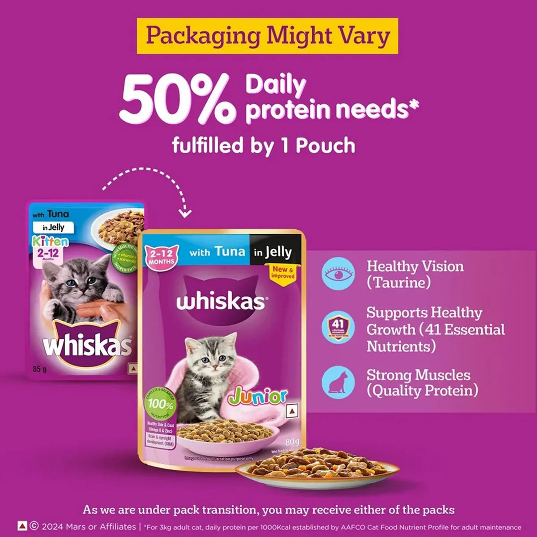 Whiskas Kitten Tuna in Jelly Wet Food - 80g - Zigly