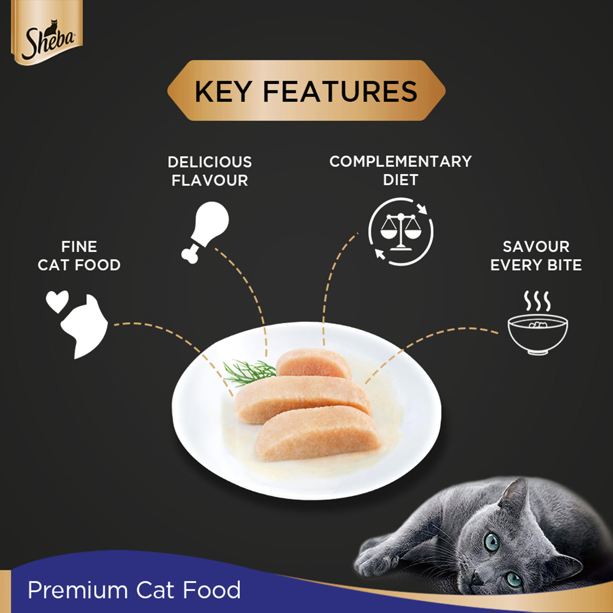 Sheba Rich Premium Chicken Loaf Fine Wet Cat Food - All Breed Adult (+1 Year) - 70g - Zigly