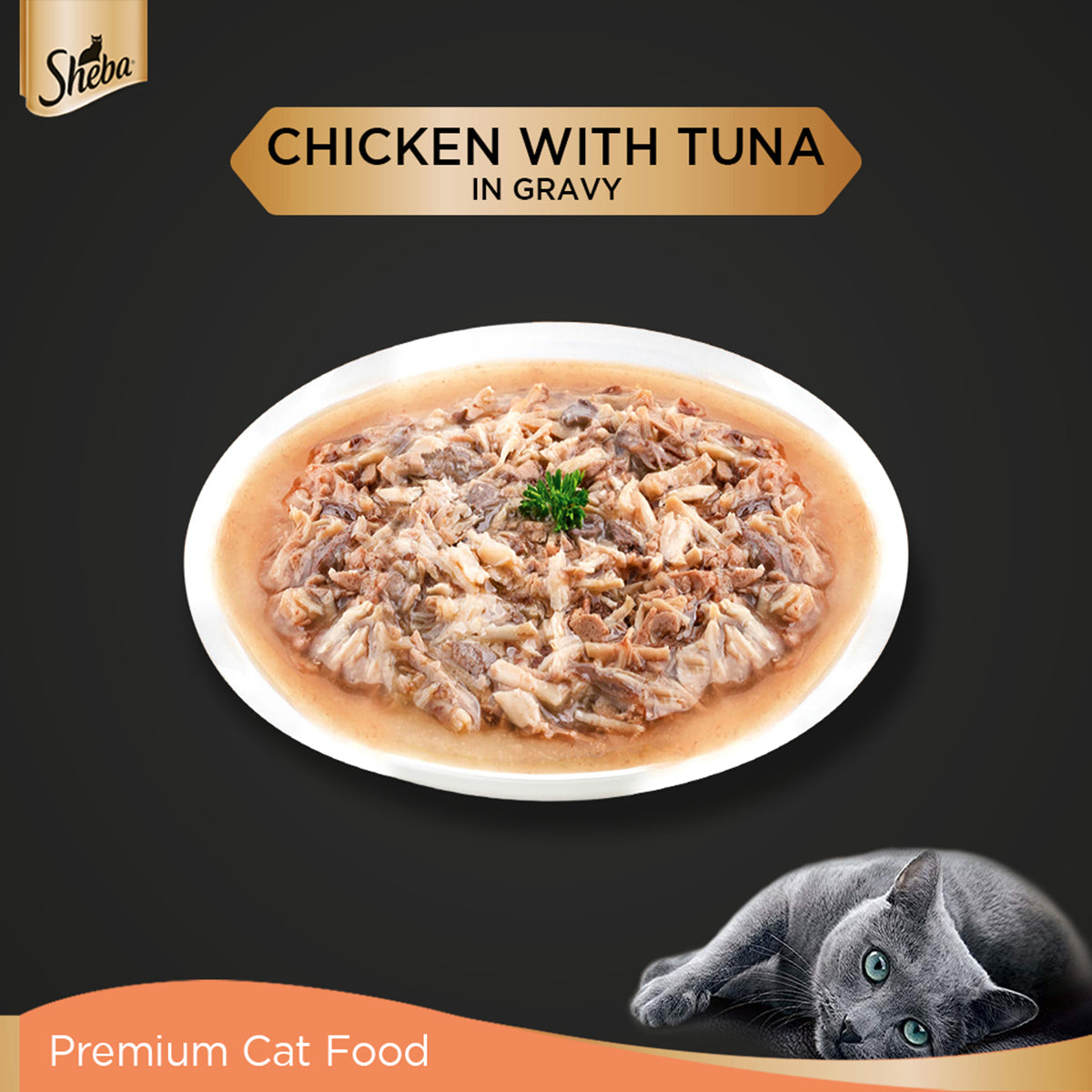 Sheba Rich Premium Chicken With Tuna In Gravy Fine Wet Cat Food - All Breed Adult (+1 Year) - 70g - Zigly