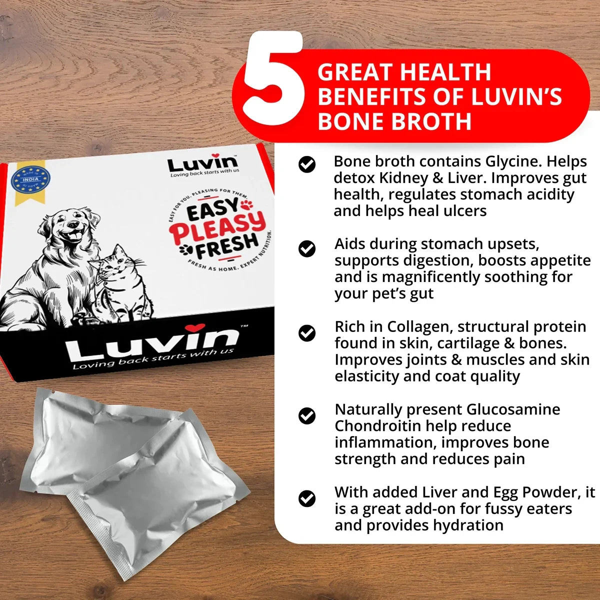 Luvin Chicken Bone Broth for Cats  80ml (Pack of 6) - Zigly