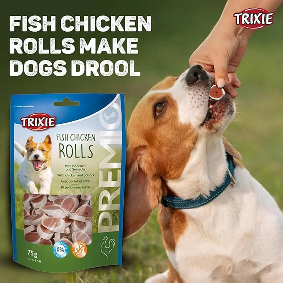 Trixie Premio Fish Chicken Rolls Dog Treat - 75g - Zigly