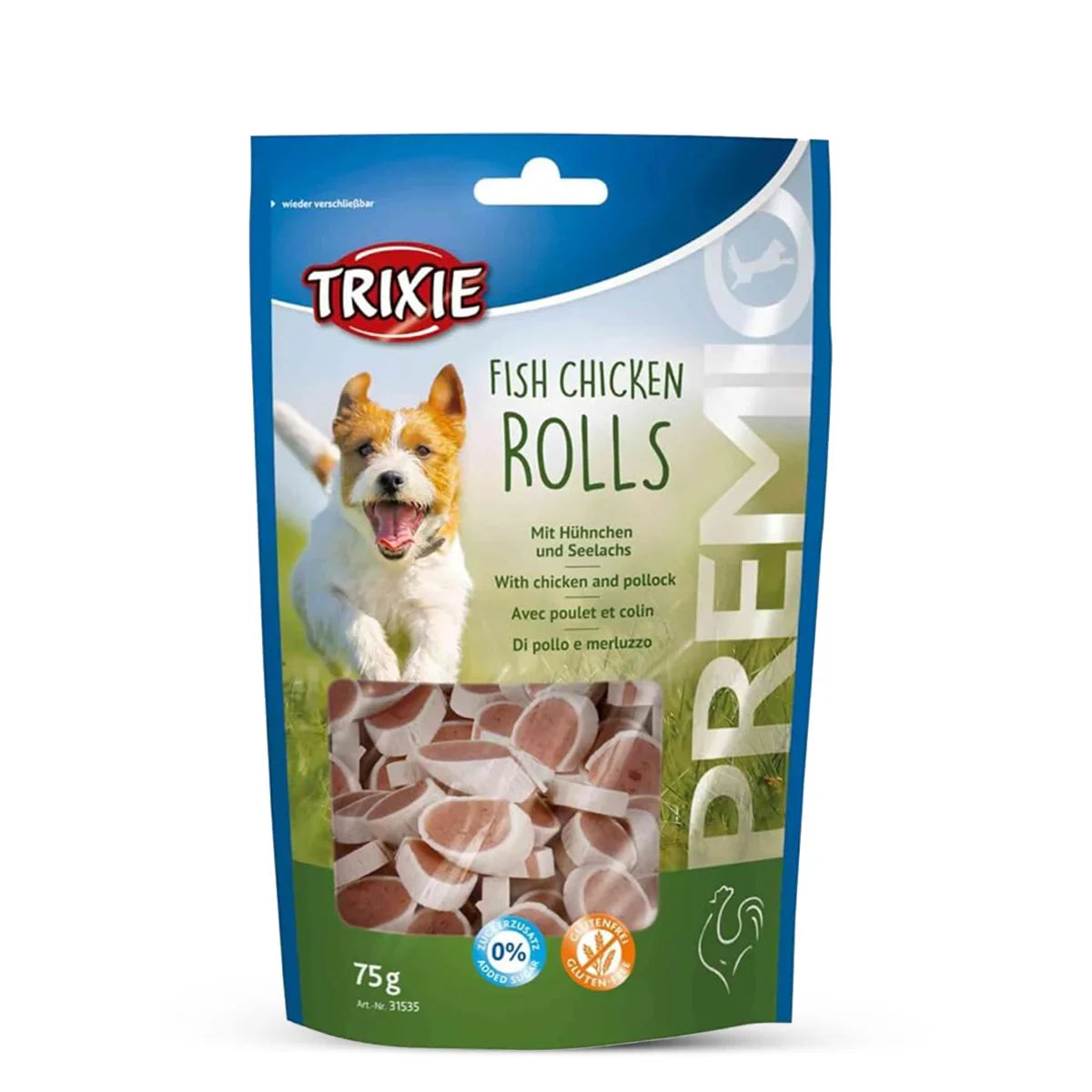 Trixie Premio Fish Chicken Rolls Dog Treat - 75g - Zigly