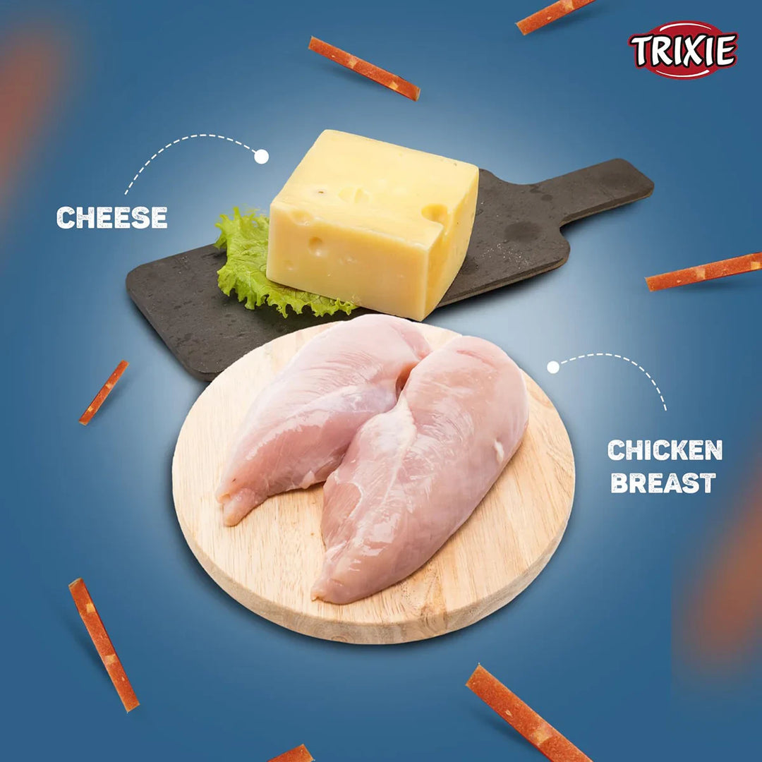 Trixie Premio Cheese Chicken Stripes Dog Treat - 100g - Zigly