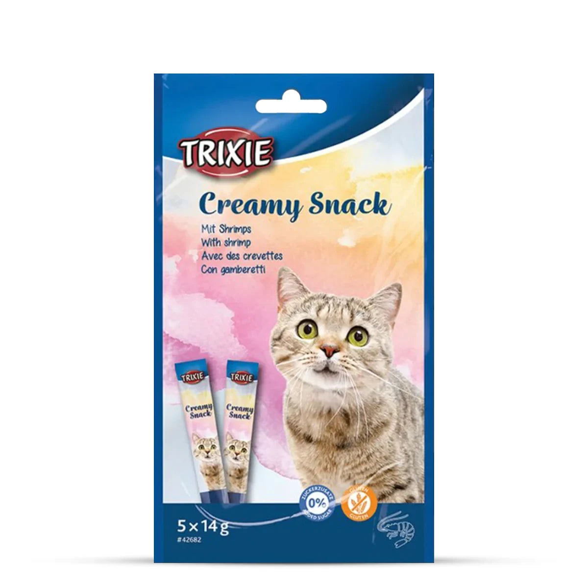 Trixie Creamy Snack With Shrimp Cat Treat - 5 × 14g - Zigly