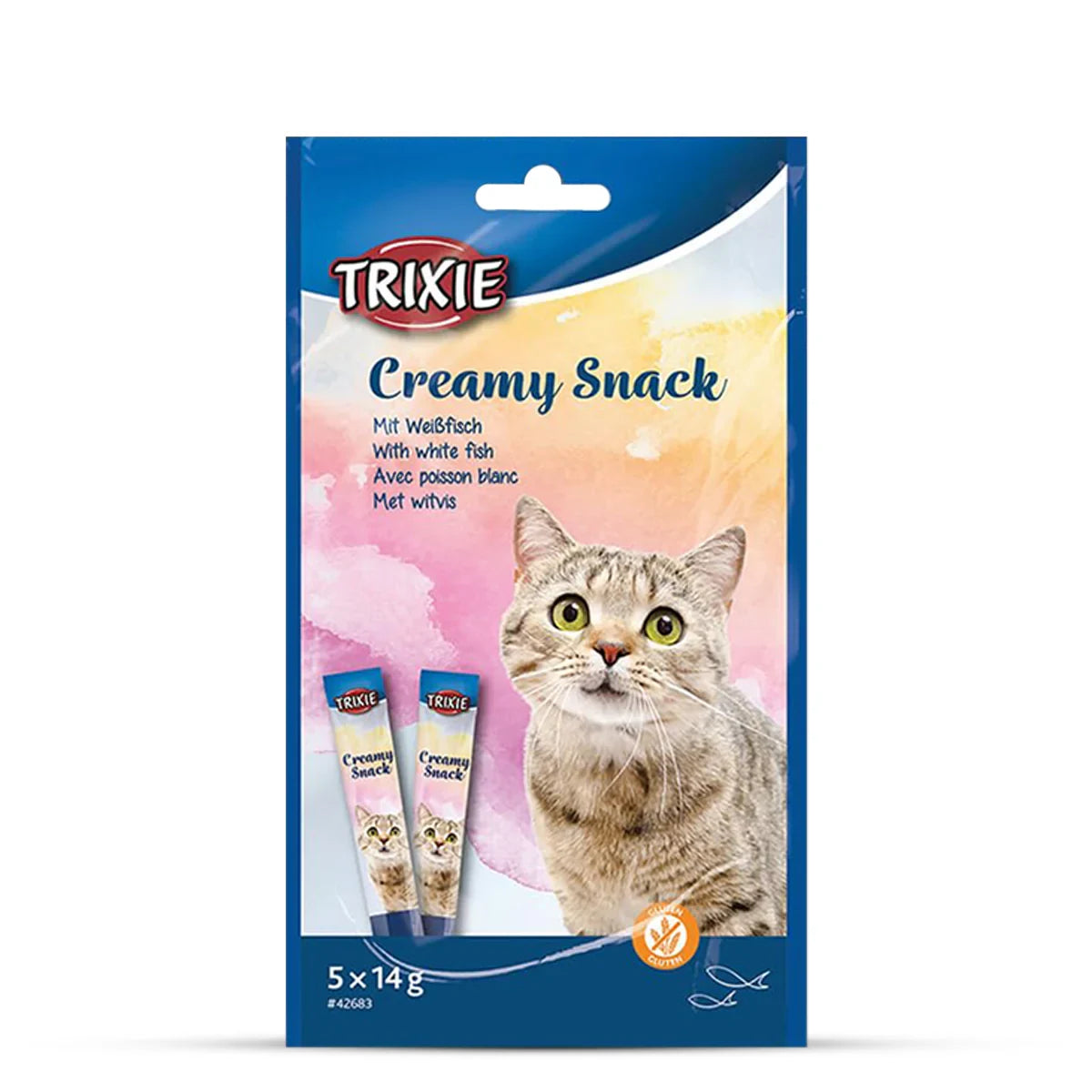 Trixie Creamy Snack With White Fish Cat Treat - 5 × 14g - Zigly