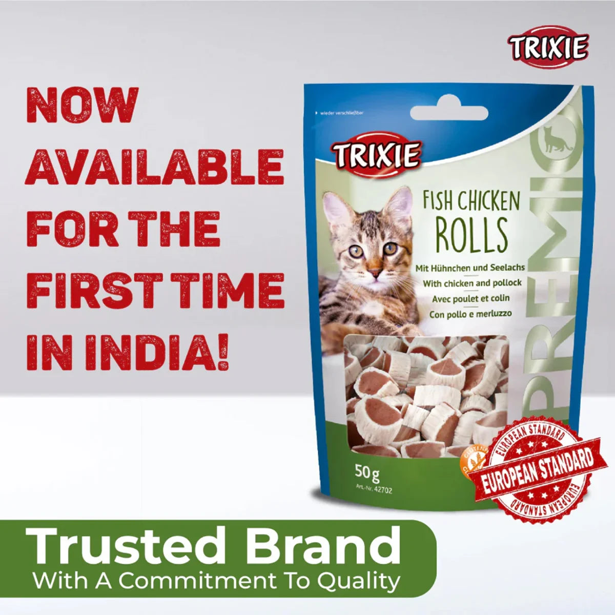 Trixie Premio Fish Chicken Rolls Cat Treat - 50g - Zigly