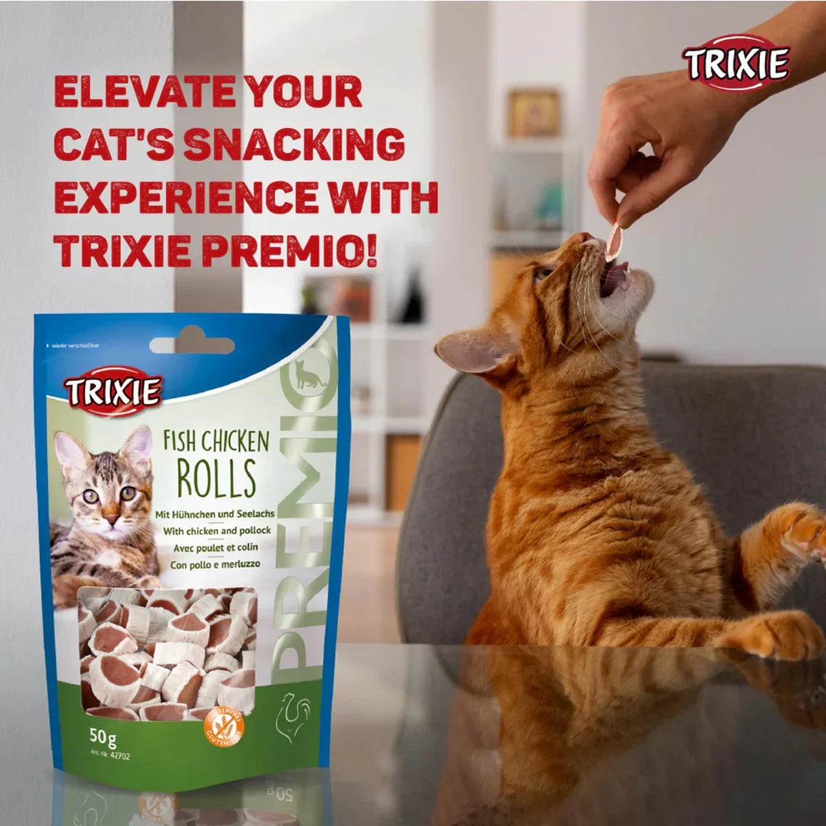 Trixie Premio Fish Chicken Rolls Cat Treat - 50g - Zigly