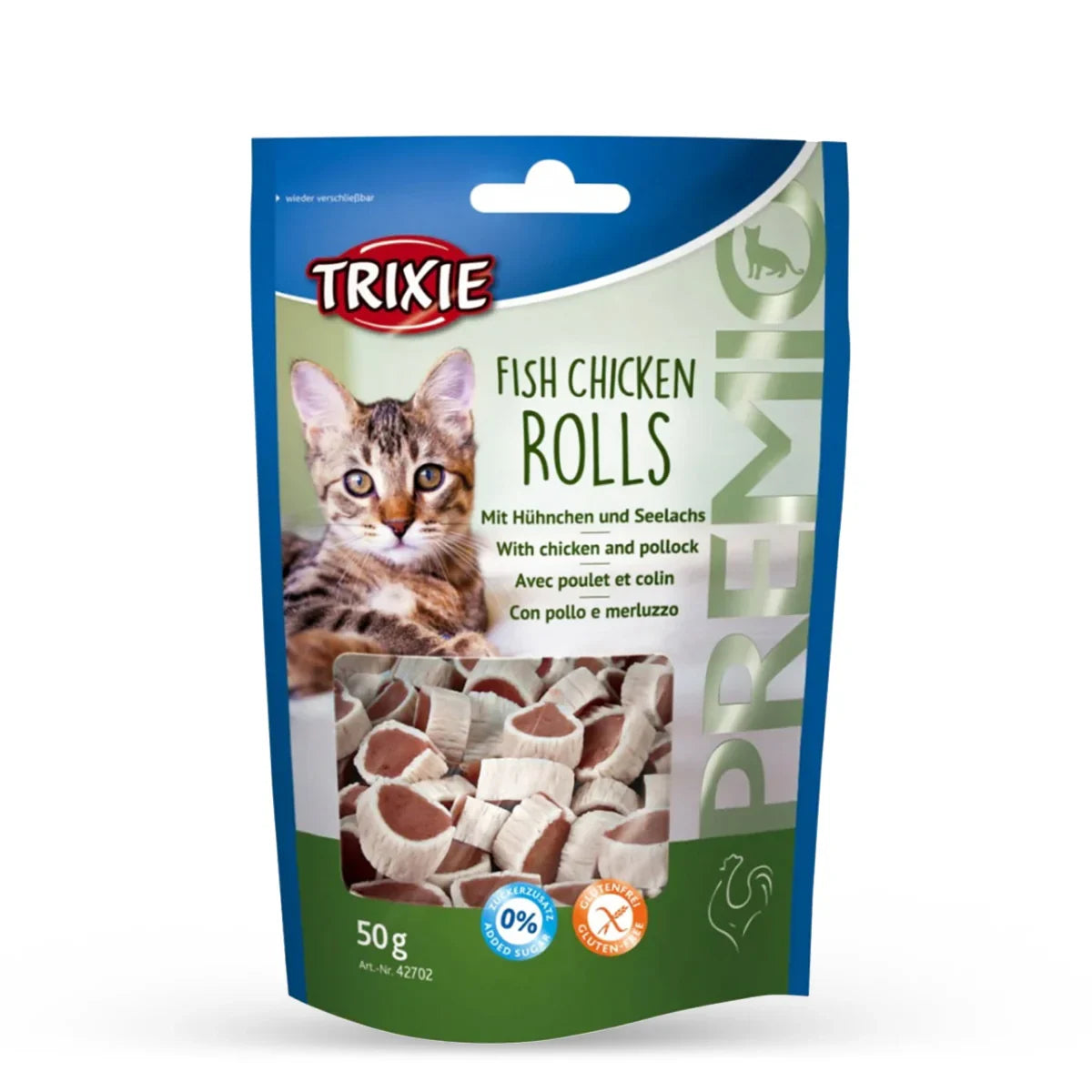 Trixie Premio Fish Chicken Rolls Cat Treat - 50g - Zigly