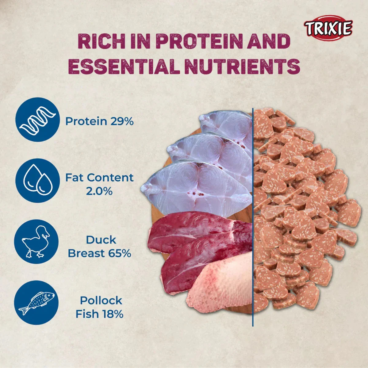 Trixie Premio Ducky Hearts Cat Treat - 50g - Zigly