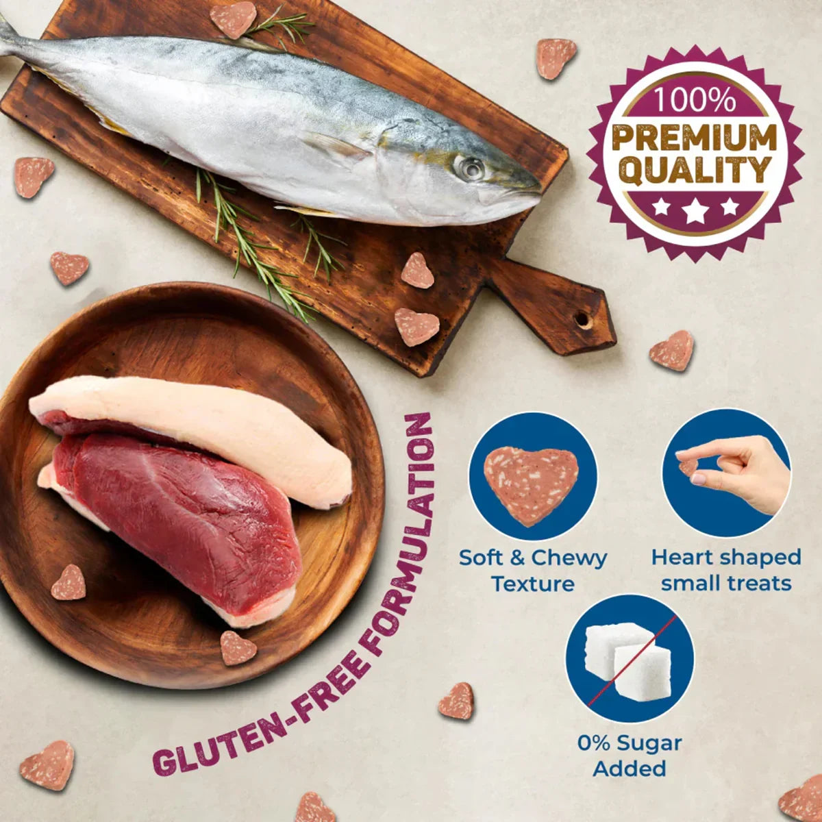 Trixie Premio Ducky Hearts Cat Treat - 50g - Zigly