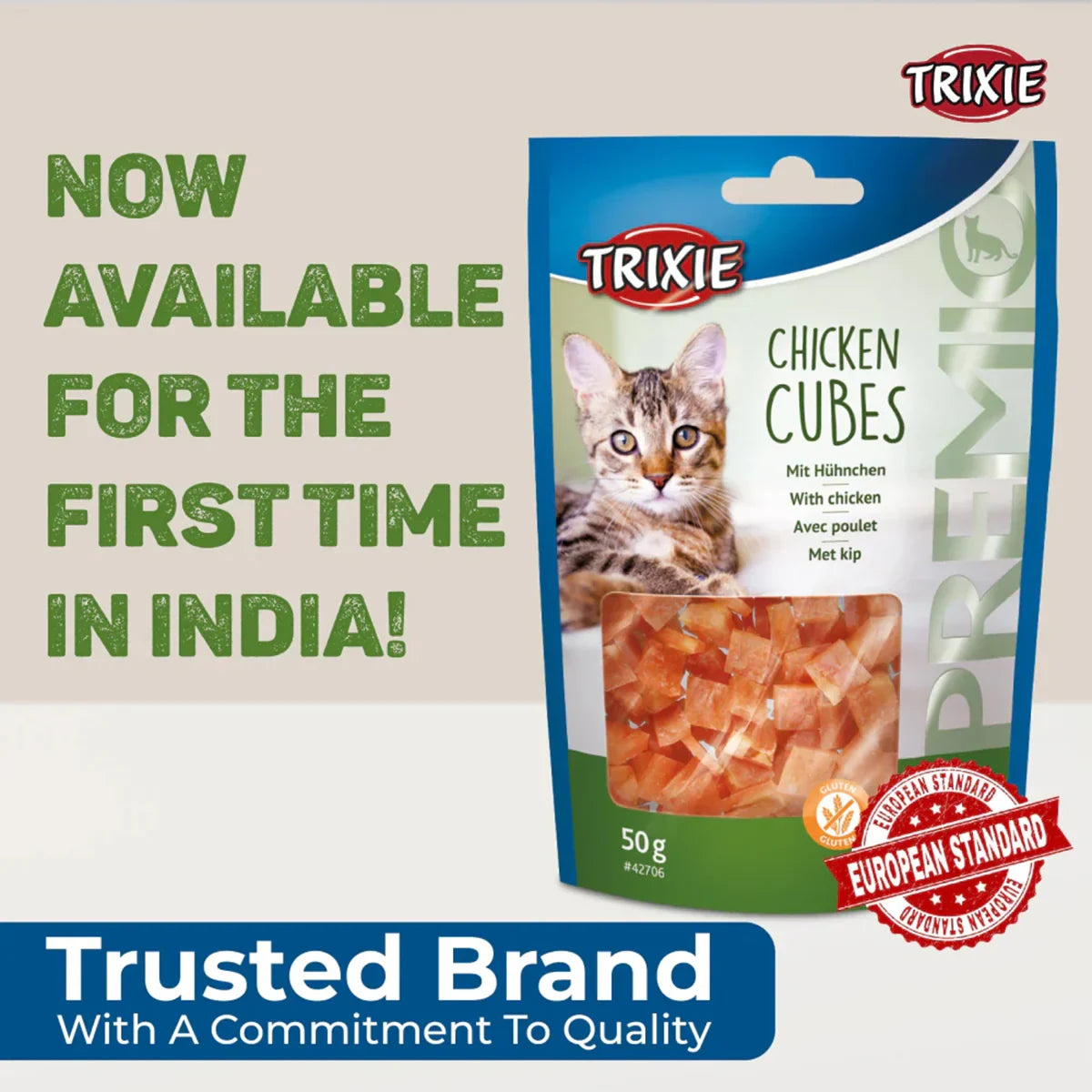 Trixie Premio Chicken Cubes Cat Treat - 50g - Zigly