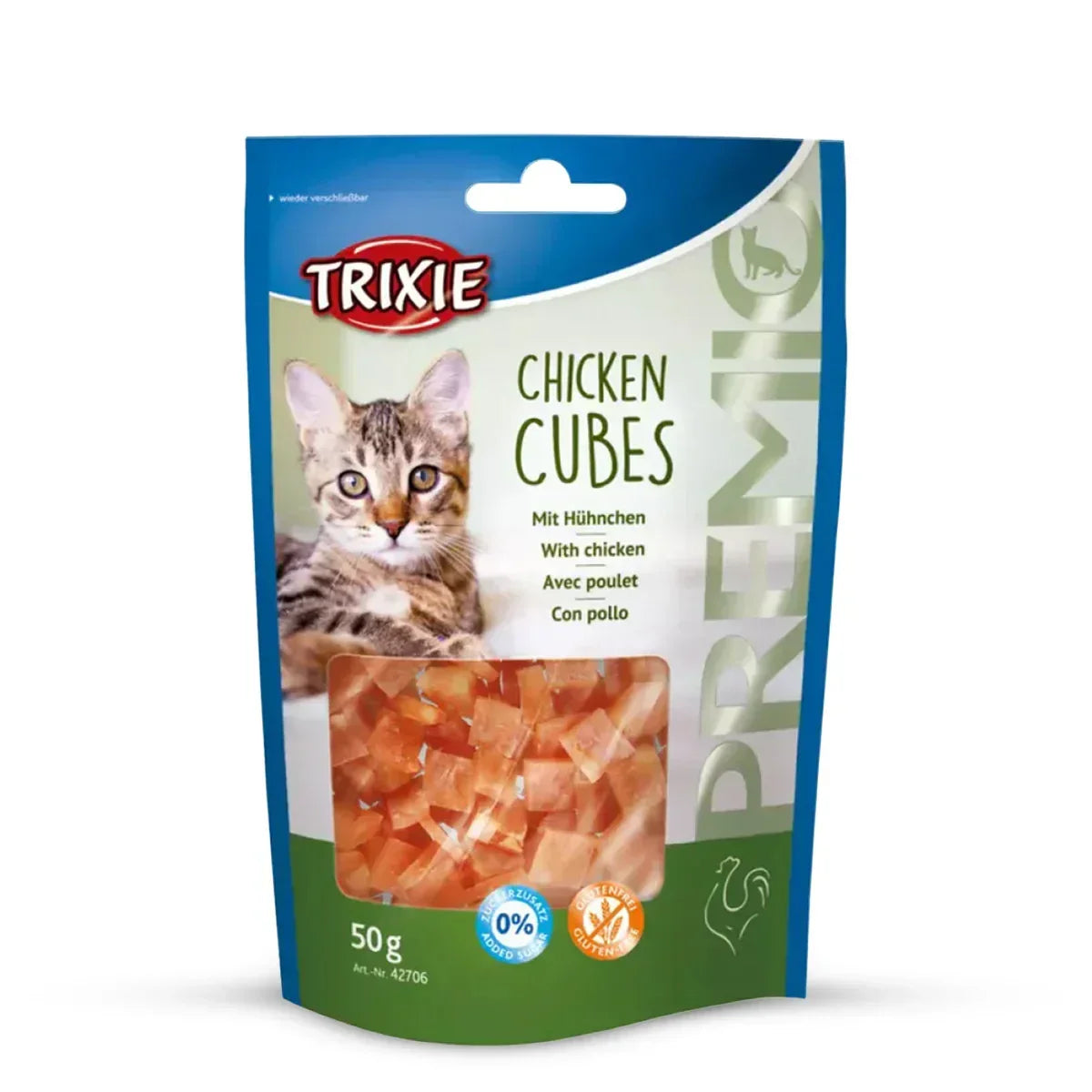 Trixie Premio Chicken Cubes Cat Treat - 50g - Zigly