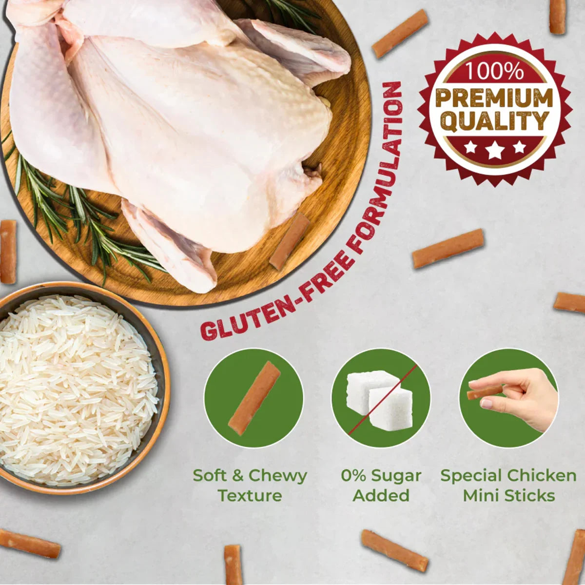 Trixie Premio Chicken Mini Sticks Cat Treat - 50g - Zigly