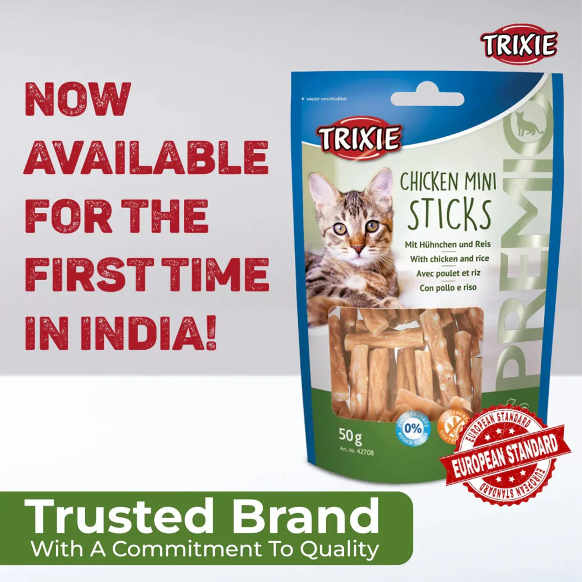 Trixie Premio Chicken Mini Sticks Cat Treat - 50g - Zigly