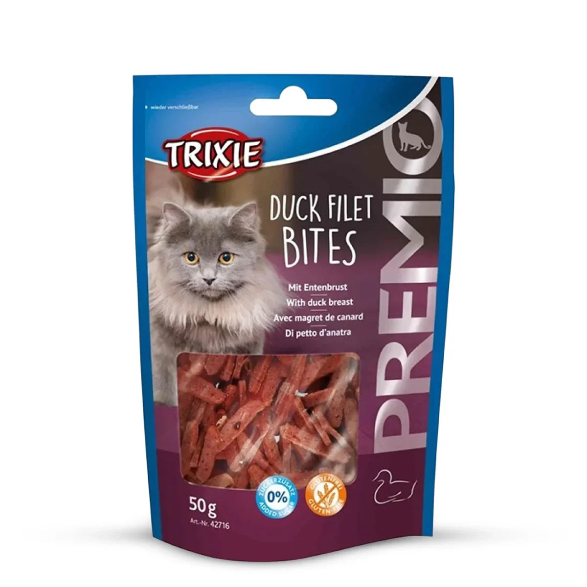 Trixie Premio Duck Filet Bites Cat Treat - 50g - Zigly