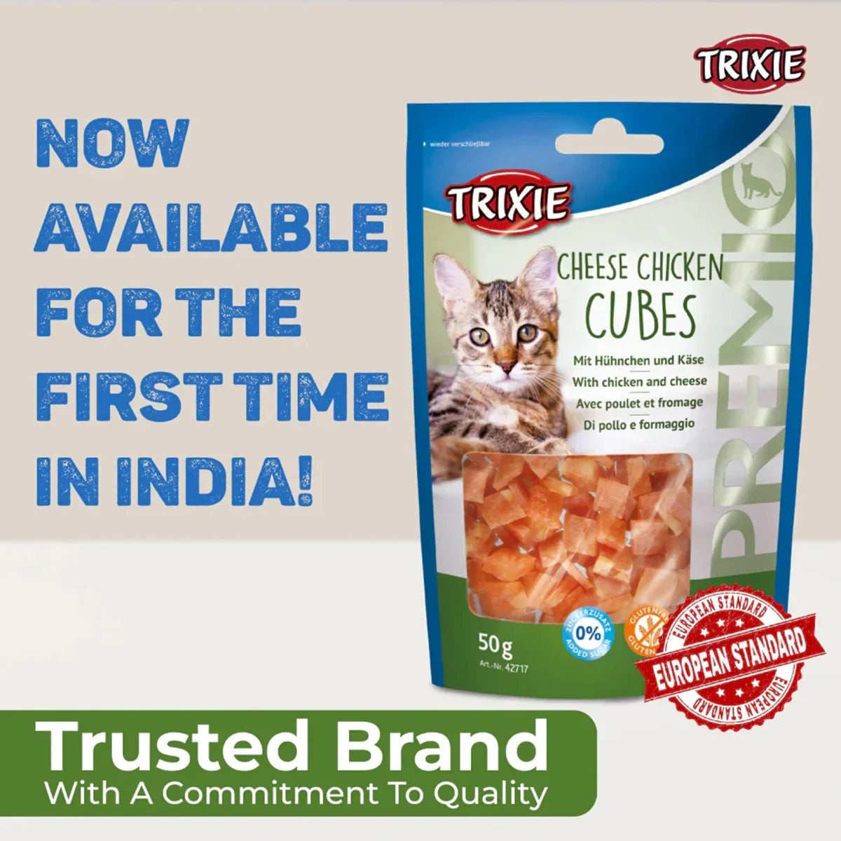 Trixie Premio Cheese Chicken Cubes Cat Treat - 50g - Zigly
