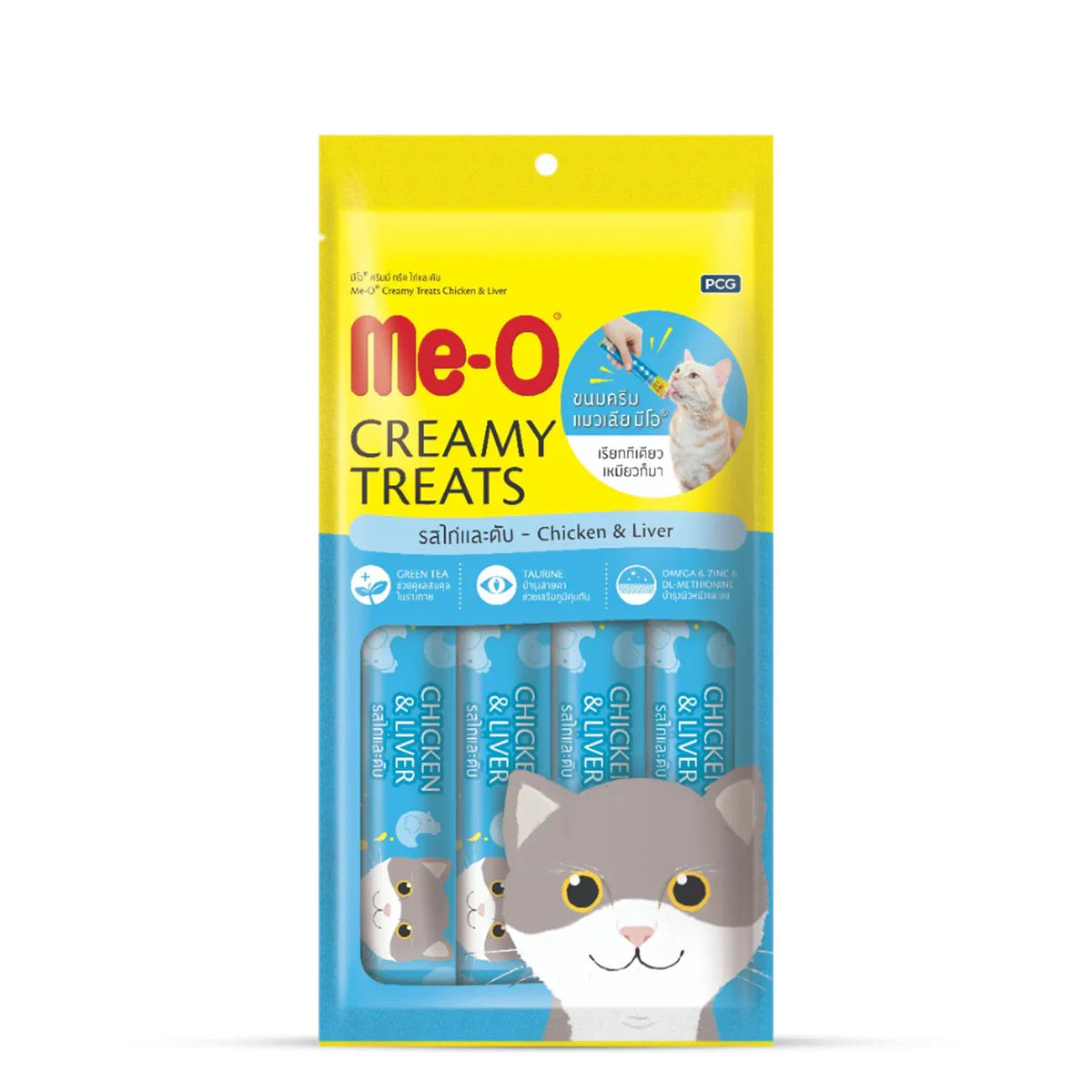 Me-O Chicken & Liver Creamy Cat Treat - 15g (Pack Of 4) - Zigly