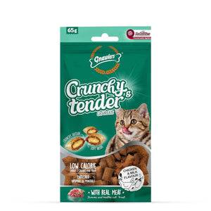 Gnawlers Crunchy Tenders Chicken & Milk Flavour Cat Treat - 65g - Zigly