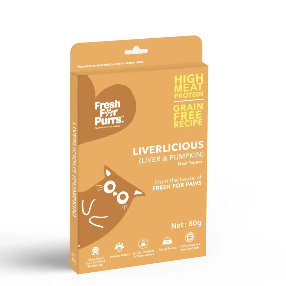 Fresh For Purr Liverlicious ( Pumpkin ) Cat Food Topper - All Breed Adult - 80g - Zigly