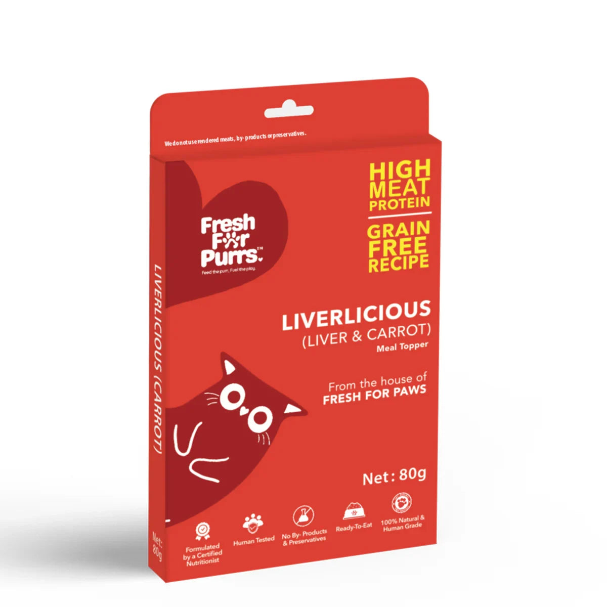 Fresh For Purr Liverlicious ( Carrot ) Cat Food Topper - All Breed Adult - 80g - Zigly