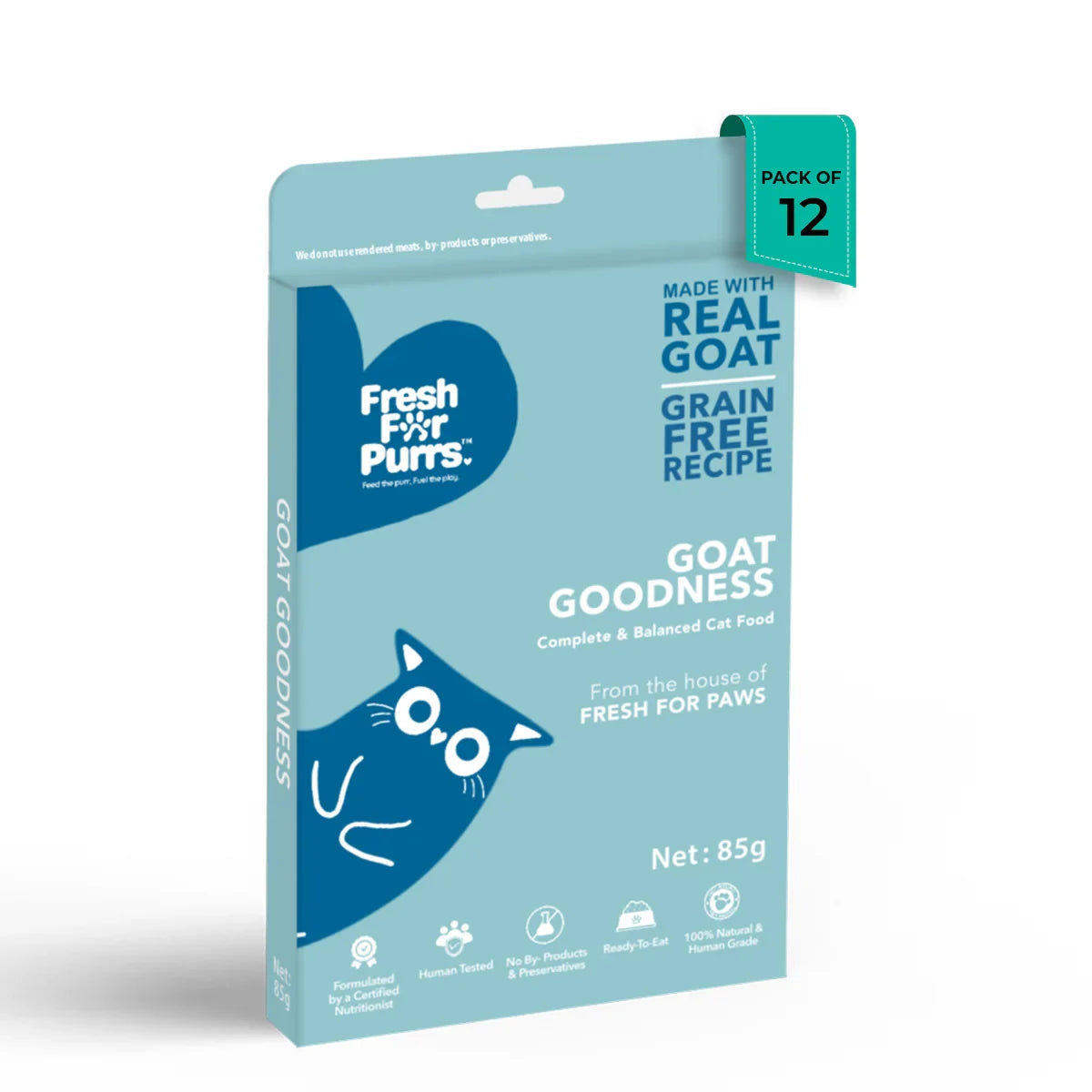 Fresh For Purr Goat Goodness Wet Cat Food - All Breed Adult - 85g - Zigly