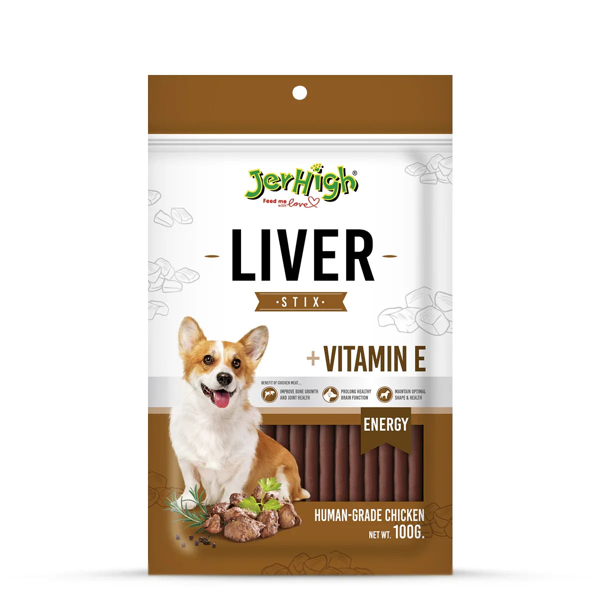 JerHigh Liver Stix Dog Meaty Treat - 100g - Zigly