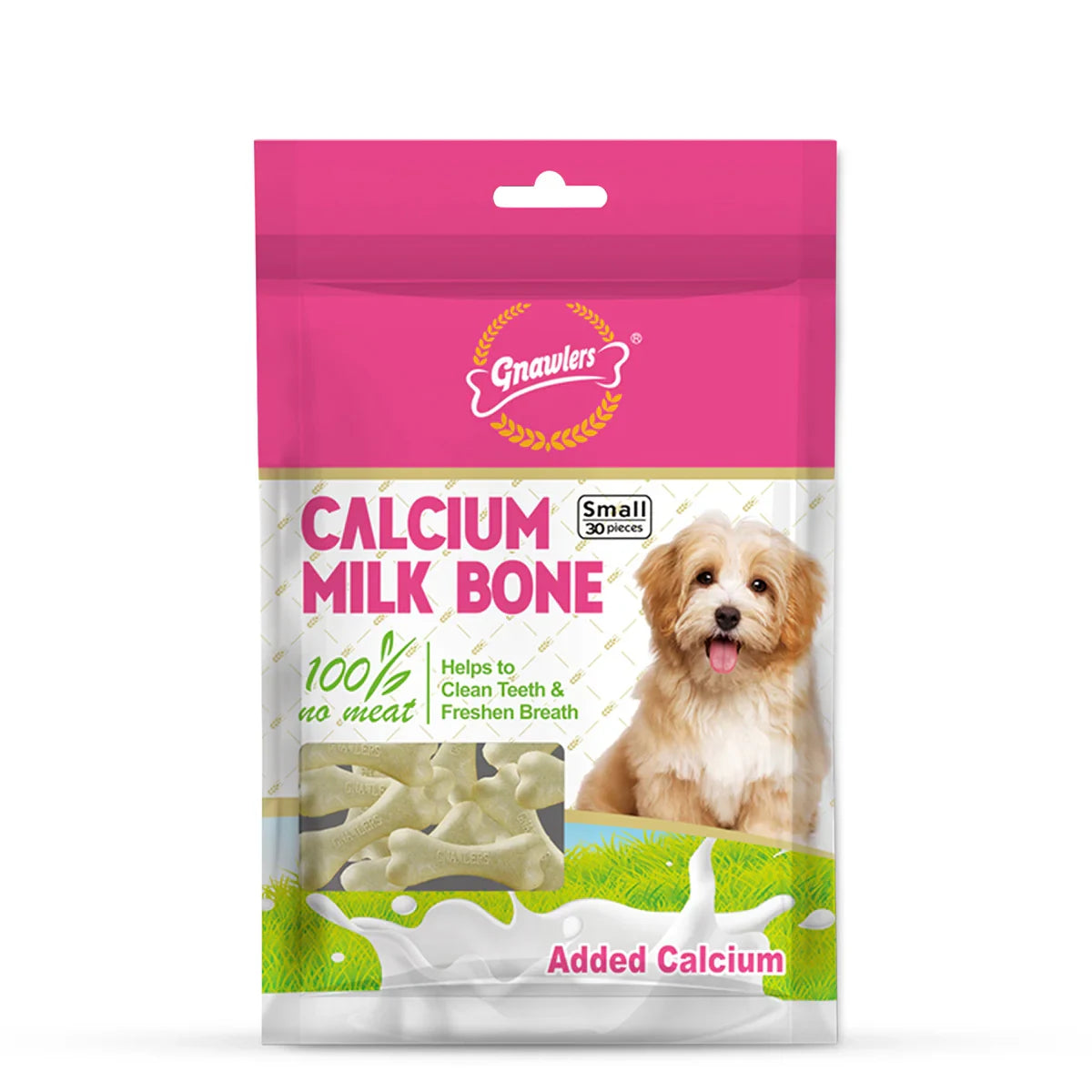 Gnawlers Calcium Milk Bone No Meat with Added Calcium Small Dog Dental Treat - Zigly