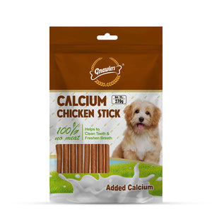 Gnawlers Calcium Chicken Sticks No Meat with Added Calcium Dog Dental Treat - 270g - Zigly