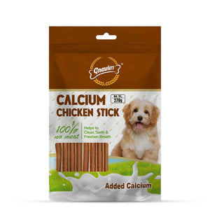 Gnawlers Calcium Chicken Sticks No Meat with Added Calcium Dog Dental Treat - 270g - Zigly