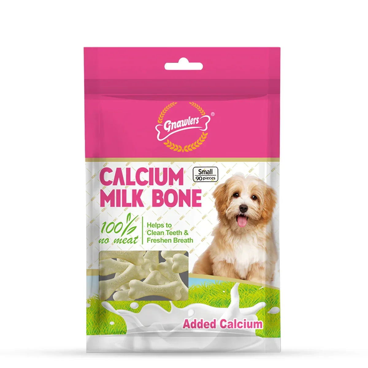 Gnawlers Calcium Milk Bone No Meat with Added Calcium Small Dog Dental Treat - Zigly