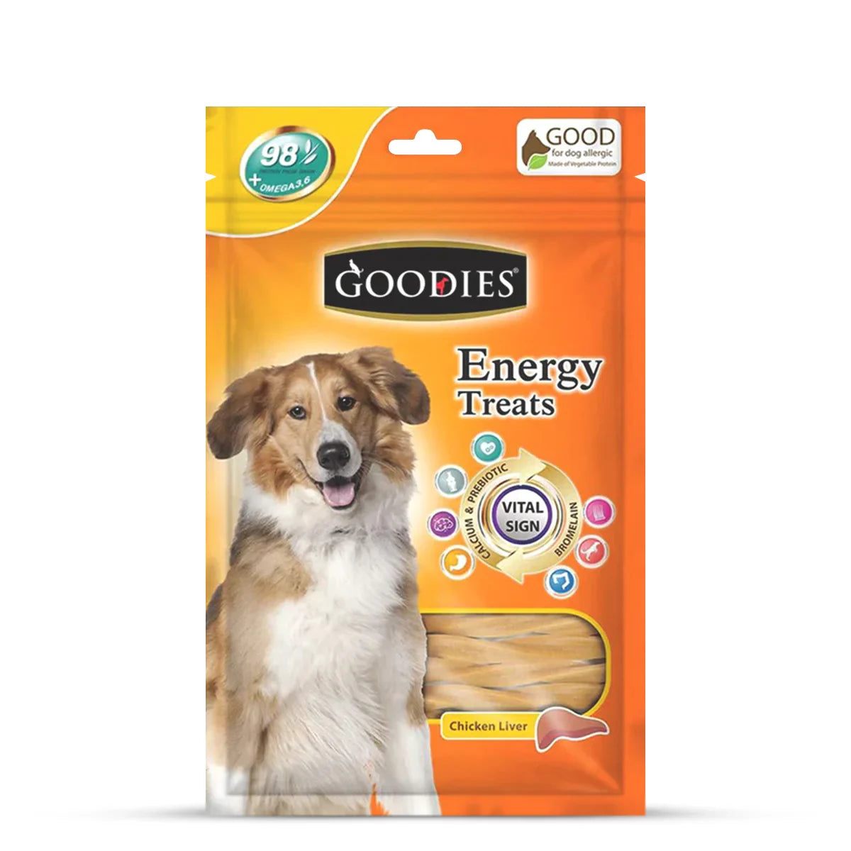Goodies Energy Treats Chicken Liver Flavour Dog Dental Treat - 500g - Zigly