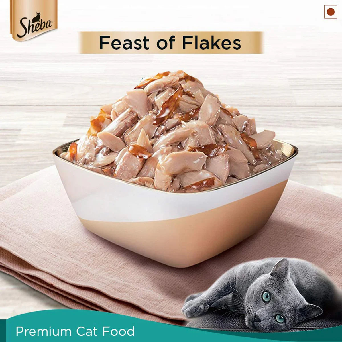 Sheba Wet Cat Food - Fish with Dry Bonito Flake - (35g x 12 Pouches) - Zigly