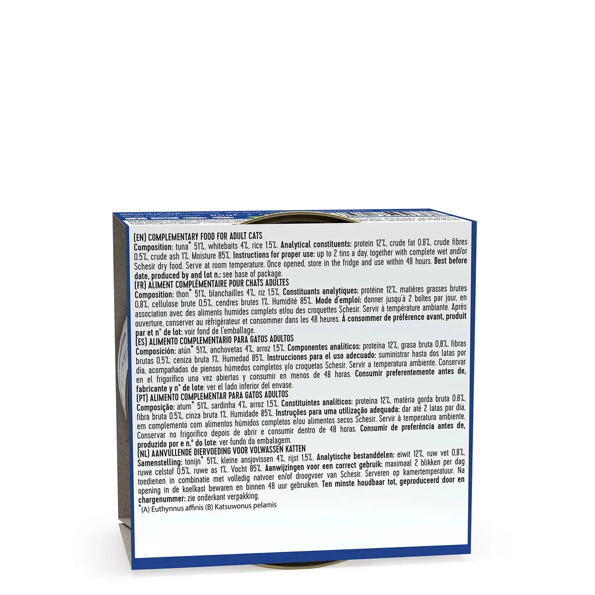 Schesir Tuna In Jelly With Whitebaits Adult Canned Cat Wet Food - 85g - Zigly